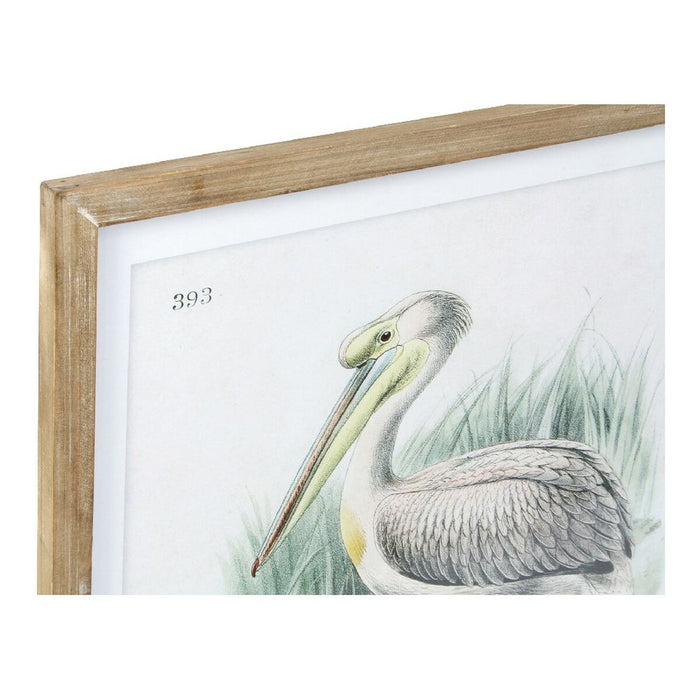 Tablou DKD Home Decor Pelican Pasăre 60 x 2 x 60 cm (2 Unități)