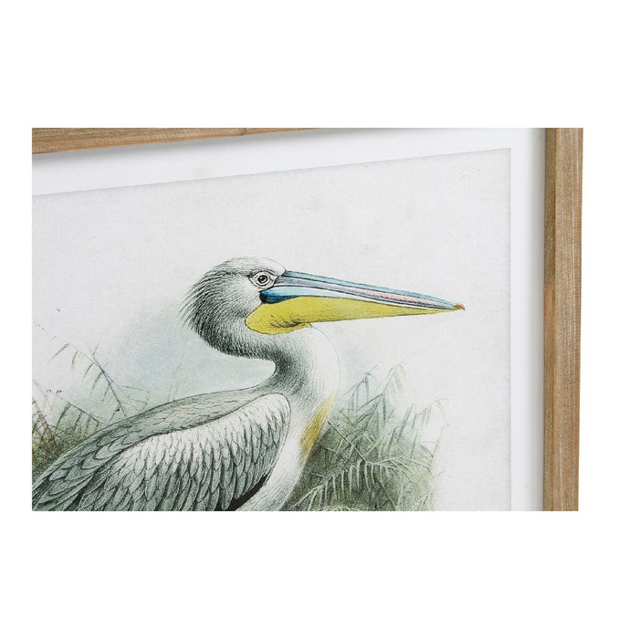 Tablou DKD Home Decor Pelican Pasăre 60 x 2 x 60 cm (2 Unități)
