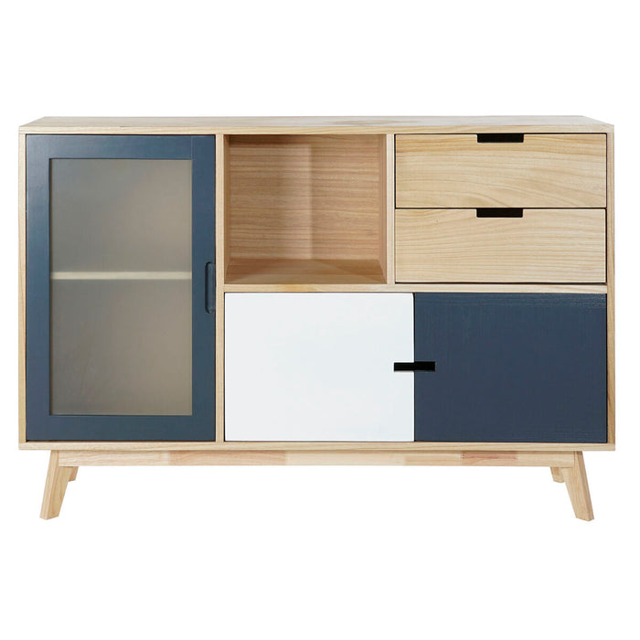 Servantă DKD Home Decor Geam Lemn de paulownia Lemn MDF (120 x 35 x 80 cm)