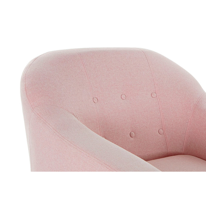 Fotoliu DKD Home Decor 8424001799367 Lemn de cauciuc Roz deschis 81 x 80 x 80 cm