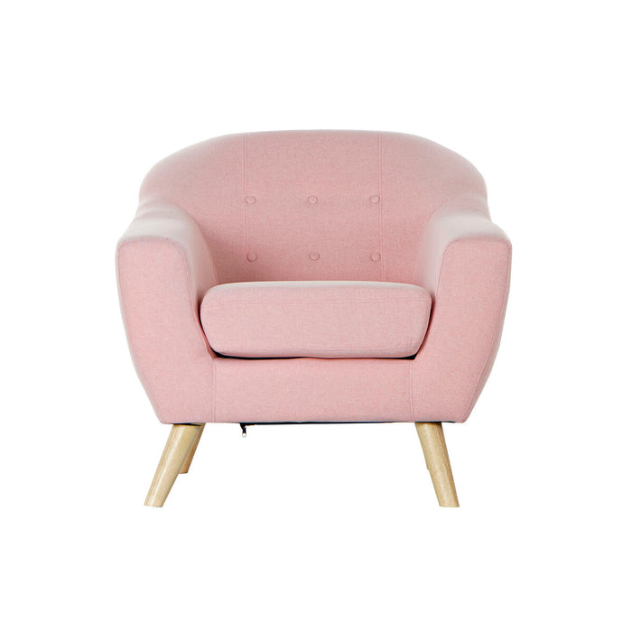Fotoliu DKD Home Decor 8424001799367 Lemn de cauciuc Roz deschis 81 x 80 x 80 cm