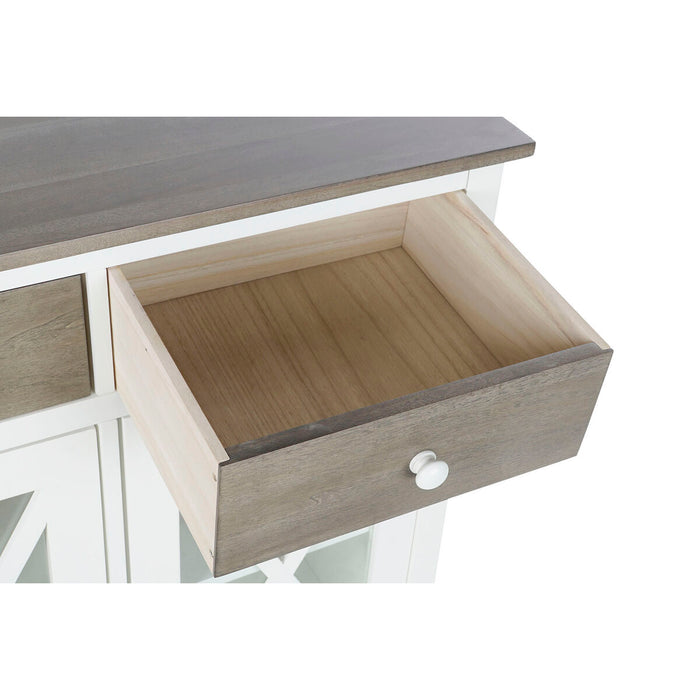 Dulap cu Sertare DKD Home Decor Alb Gri Geam Plop Cottage 80 x 40 x 85 cm