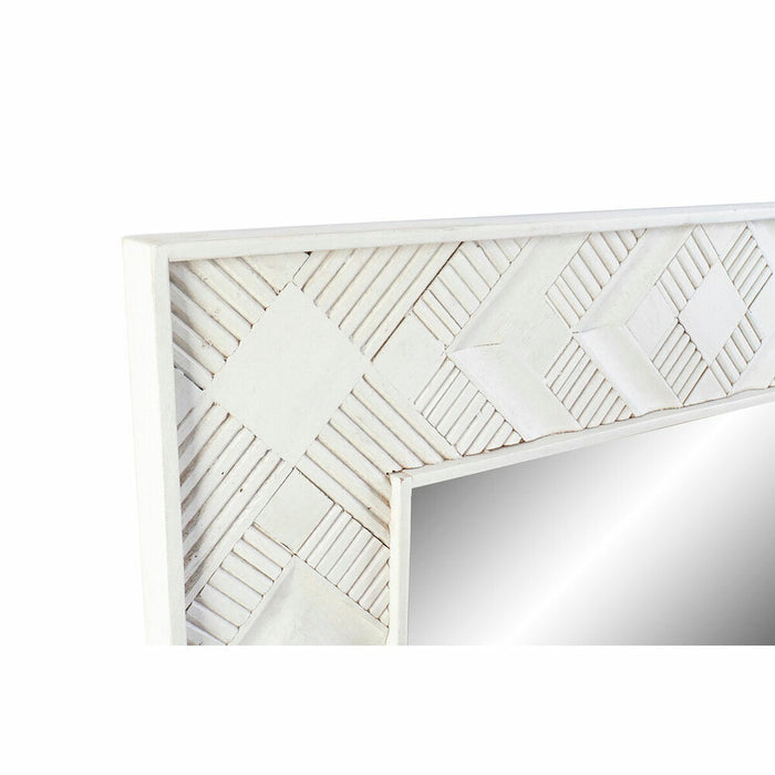 Oglindă de perete DKD Home Decor Alb Lemn de mango Romb (154 x 4 x 92 cm)
