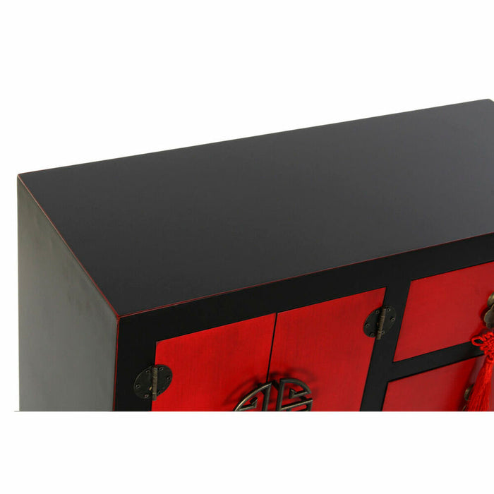 Consolă DKD Home Decor 63 x 27 x 83 cm Brad Negru Portocaliu Plastic Lemn MDF