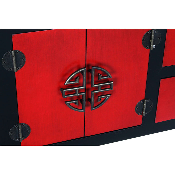 Consolă DKD Home Decor 63 x 27 x 83 cm Brad Negru Portocaliu Plastic Lemn MDF