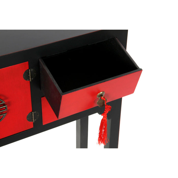 Consolă DKD Home Decor 63 x 27 x 83 cm Brad Negru Portocaliu Plastic Lemn MDF