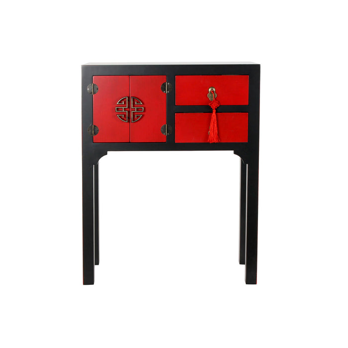 Consolă DKD Home Decor 63 x 27 x 83 cm Brad Negru Portocaliu Plastic Lemn MDF
