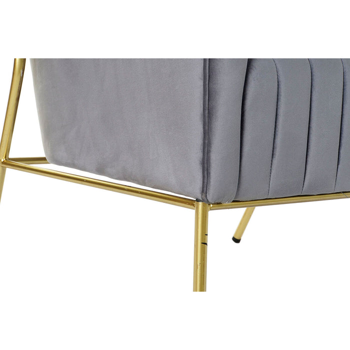 Fotoliu DKD Home Decor 8424001802135 Gri Auriu* Metal Poliester (70 x 75 x 86 cm)