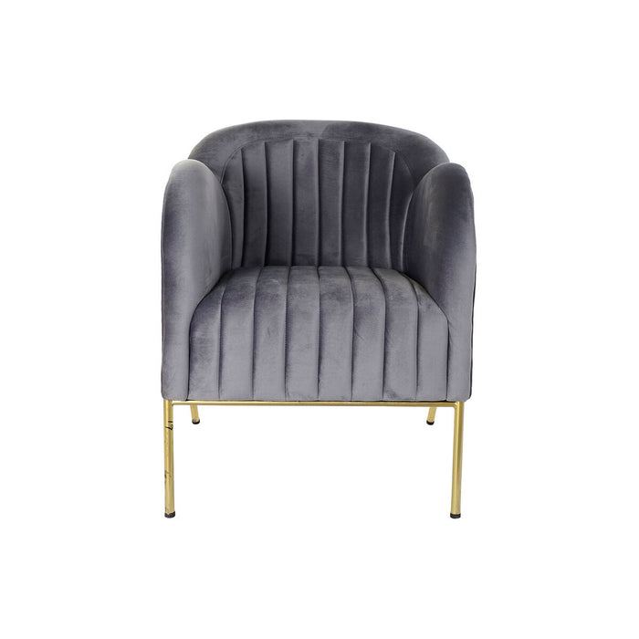 Fotoliu DKD Home Decor 8424001802135 Gri Auriu* Metal Poliester (70 x 75 x 86 cm)