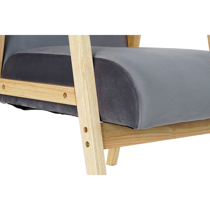 Fotoliu DKD Home Decor 8424001802159 62 x 70 x 76 cm Natural Gri Lemn MDF