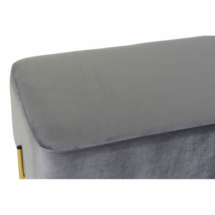 Banchetă DKD Home Decor Gri Multicolor Auriu* Metal 91 x 46,5 x 42 cm