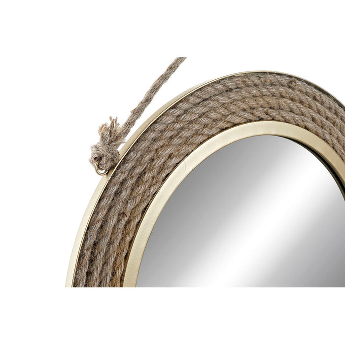 Oglindă de perete DKD Home Decor Maro Metal Geam Въже Auriu* (46 x 2 x 46 cm)