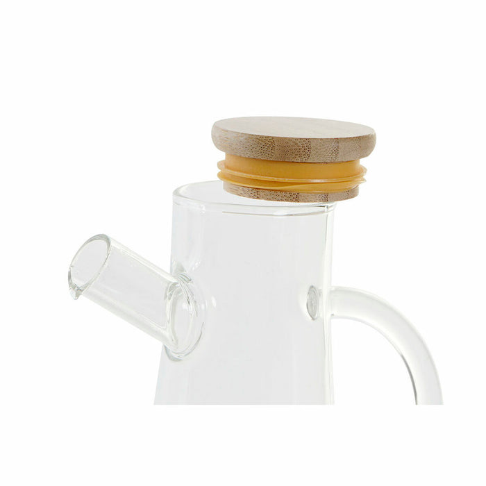 Dispenser pentru Ulei DKD Home Decor Transparent Lemn Geam Plastic 500 ml