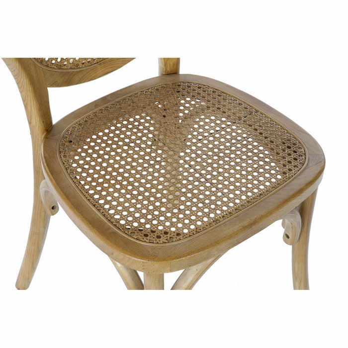 Scaun de Sufragerie DKD Home Decor Ratan Lemn de ulm 45 x 42 x 92 cm