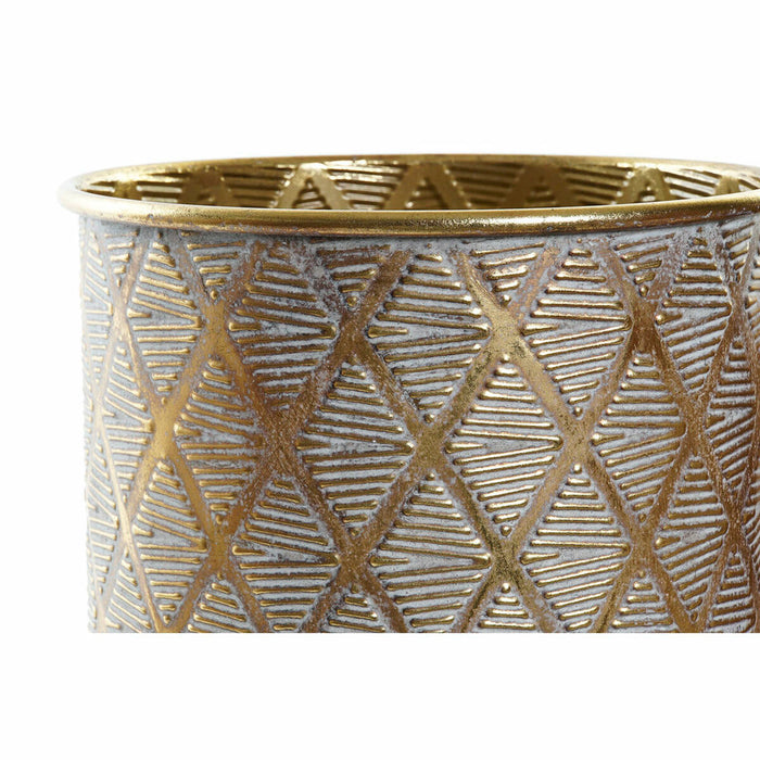 Set de ghivece DKD Home Decor Multicolor Auriu* Metal Pătrat Indian 27 x 27 x 31 cm (2 Unități)