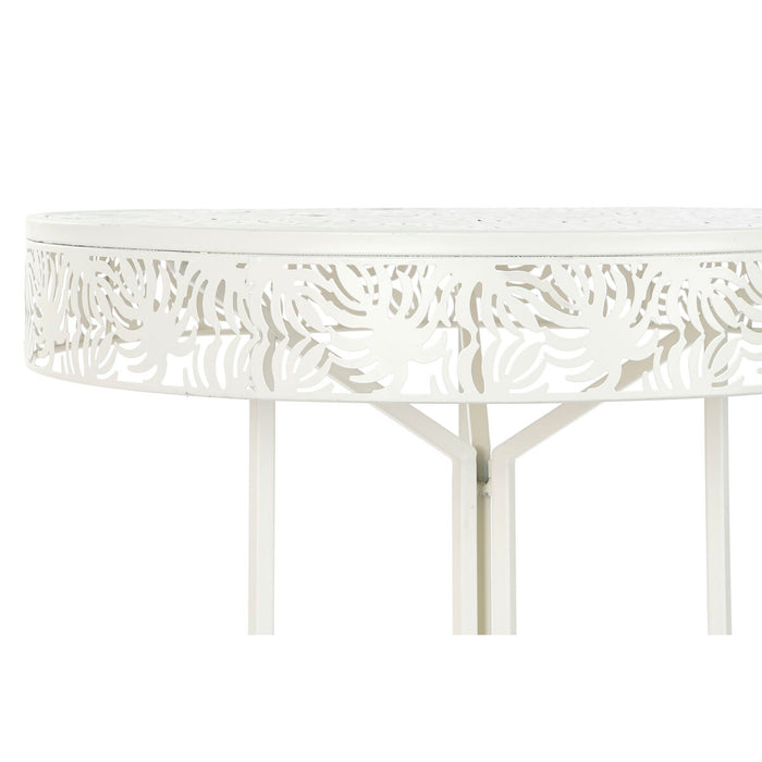 Masa laterală DKD Home Decor Metal Alb (60 x 60 x 70 cm)