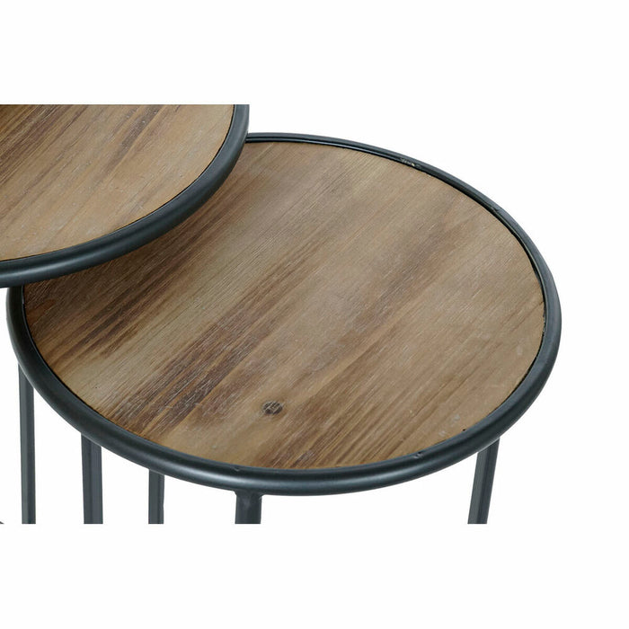Set de 3 Măsuțe DKD Home Decor Negru Natural 40 x 40 x 66 cm