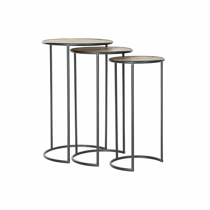Set de 3 Măsuțe DKD Home Decor Negru Natural 40 x 40 x 66 cm