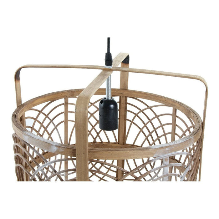 Lustră DKD Home Decor Negru Natural Bambus Plastic 50 W 220 V 37 x 37 x 46 cm