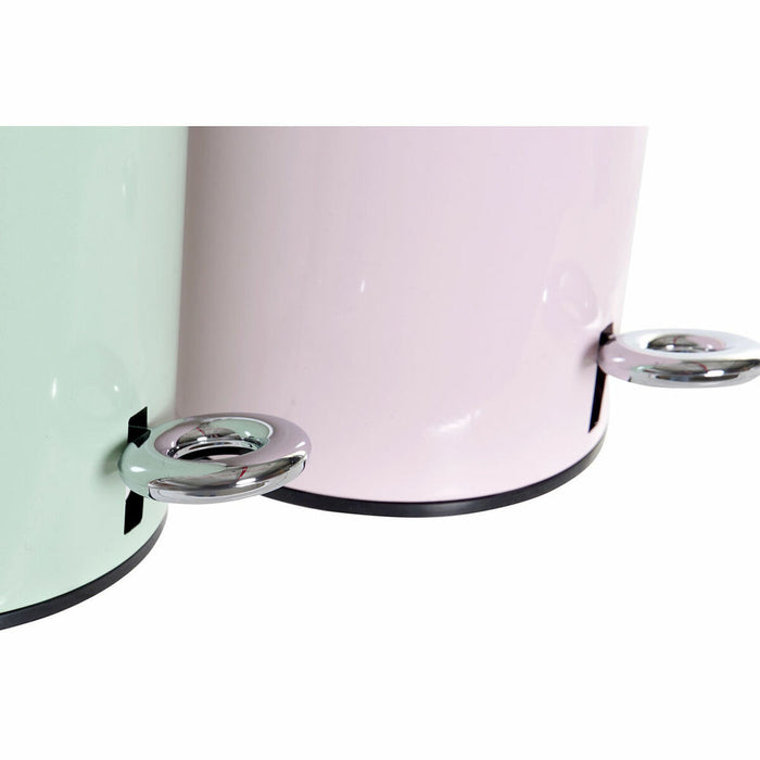 Coș de gunoi pentru hârtie DKD Home Decor LB-181142 Roz Mentă Metal 3 L (2 Unități)