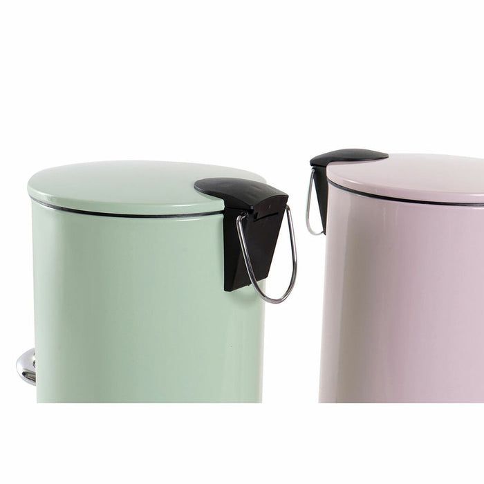 Coș de gunoi pentru hârtie DKD Home Decor LB-181142 Roz Mentă Metal 3 L (2 Unități)