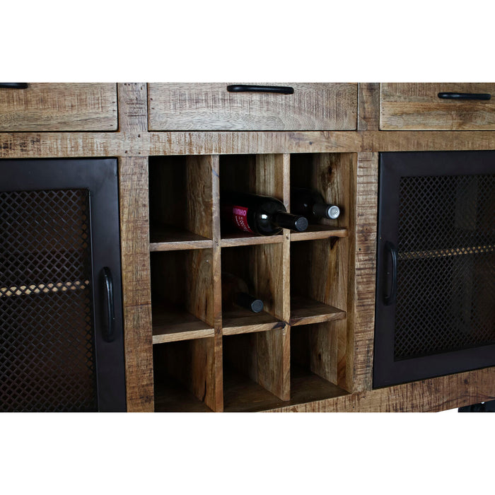 Servantă DKD Home Decor Negru Gri Metal Maro închis Lemn de mango (150 x 43 x 90 cm)