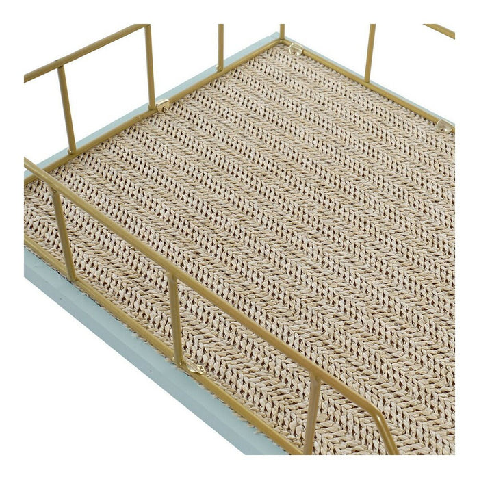 Tavă DKD Home Decor 8424001813865 28,5 x 36 x 9 cm Verde polipropilenă Lemn MDF (2 Unități)