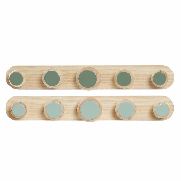 Cuier de perete DKD Home Decor Plastic Lemn MDF Tropical 48 x 6 x 7,5 cm (2 Unități)