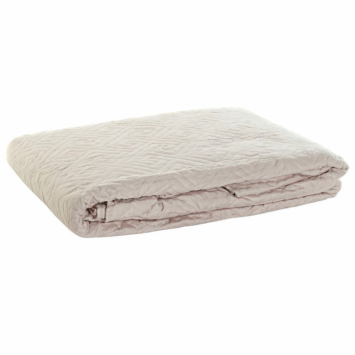 Cuvertură de Pat DKD Home Decor 8424001814503 Bej Poliester Bumbac (240 x 260 x 1 cm)