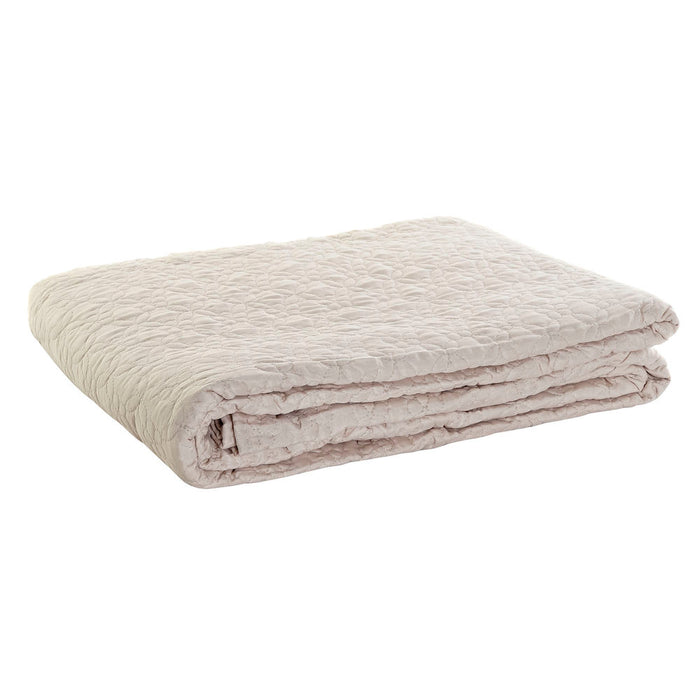 Cuvertură de Pat DKD Home Decor 8424001814534 Floare Bej Poliester Bumbac (240 x 260 x 1 cm)