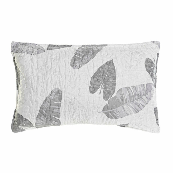 Pernă DKD Home Decor 8424001814572 Alb Gri Dreptunghiular Floare Tropical 60 x 10 x 40 cm