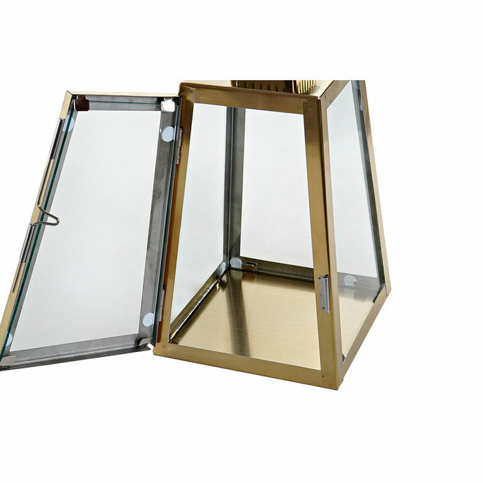 Lucerna DKD Home Decor 23 x 23 x 39 cm Geam Auriu* Metal