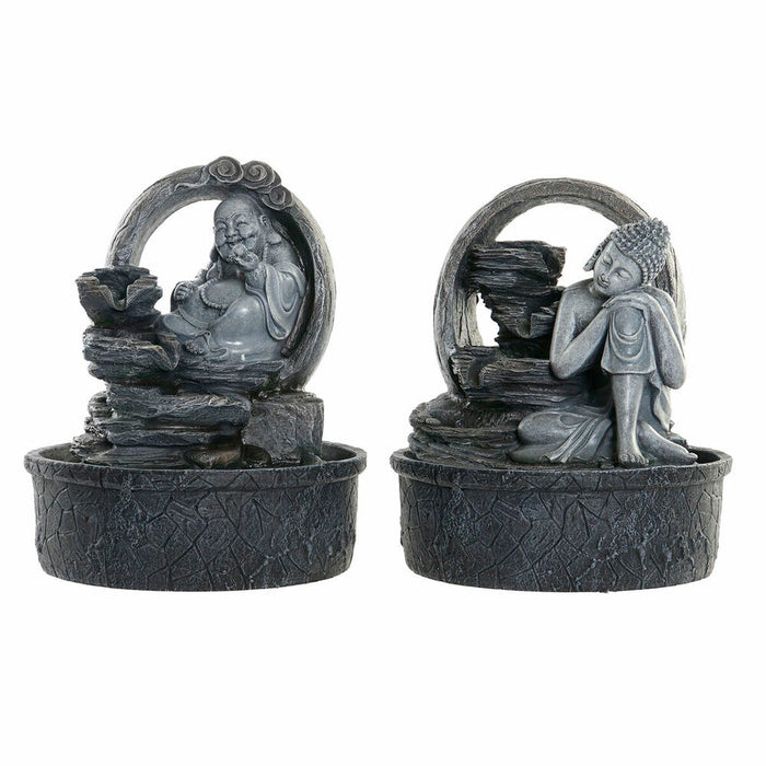 Fântână de Grădină DKD Home Decor 21 x 21 x 25 cm Buda Rășină Oriental (2 Unități)