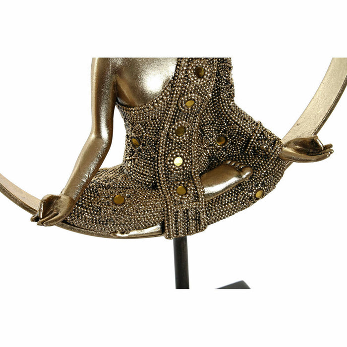 Figură Decorativă DKD Home Decor 26 x 11 x 40 cm Negru Auriu* Buda Oriental (2 Unități)