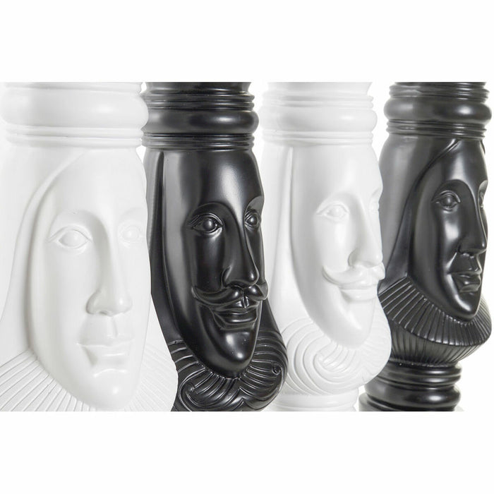Figură Decorativă DKD Home Decor Negru Alb 13 x 13 x 40 cm Piese de Șah (4 Unități)