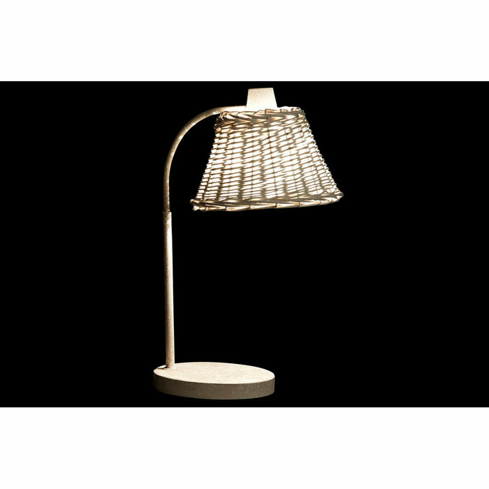 Lampă de masă DKD Home Decor Metal Alb răchită 220 V 50 W (22 x 28 x 48 cm)
