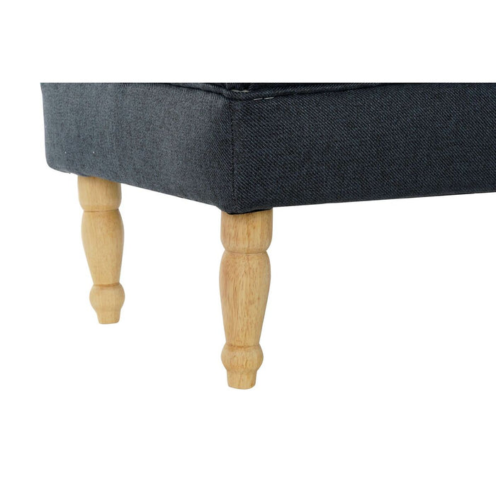 Banchetă DKD Home Decor   Natural Albastru Poliester Lemn de cauciuc (158 x 50 x 42 cm)