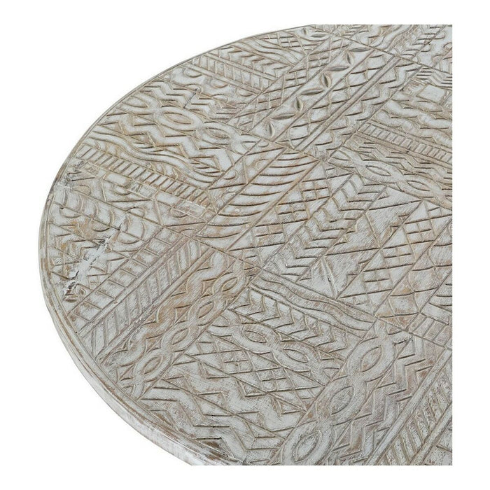 Masa laterală DKD Home Decor 8424001820115 75 x 75 x 50 cm Auriu* Metal Alb Lemn de mango (75 x 75 x 50 cm)