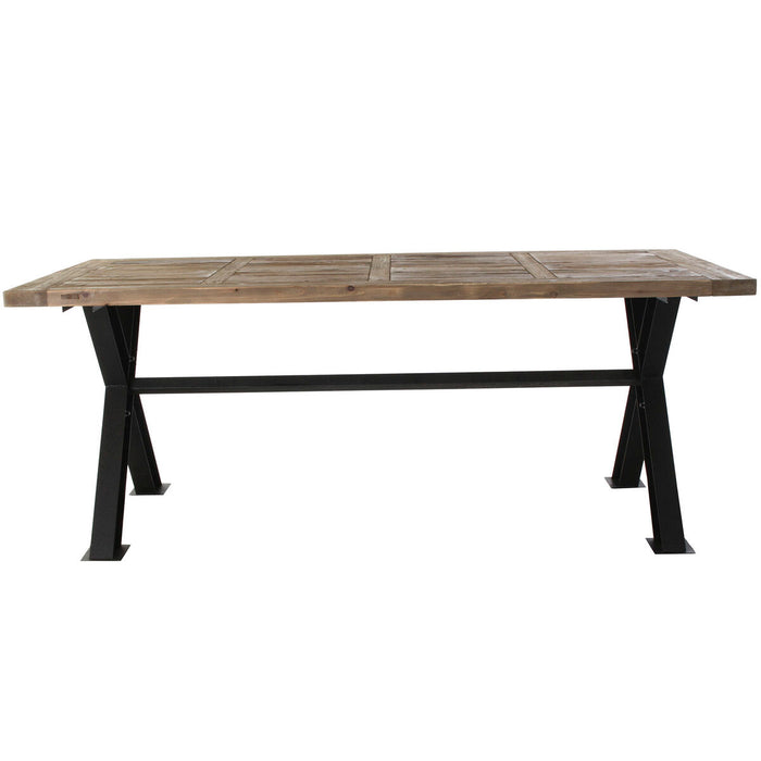 Masă de Sufragerie DKD Home Decor Metal Fier Lemn Reciclat 200 x 100 x 78 cm