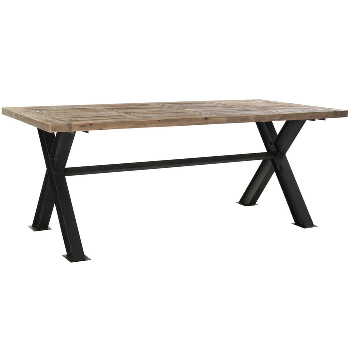 Masă de Sufragerie DKD Home Decor Metal Fier Lemn Reciclat 200 x 100 x 78 cm