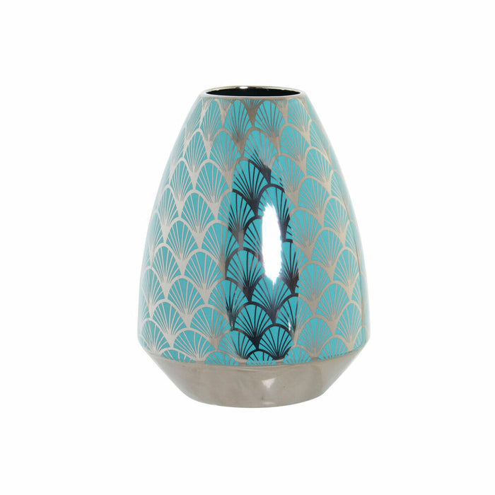 Vază DKD Home Decor Turquoise Porțelan Oriental (18 x 18 x 24 cm)