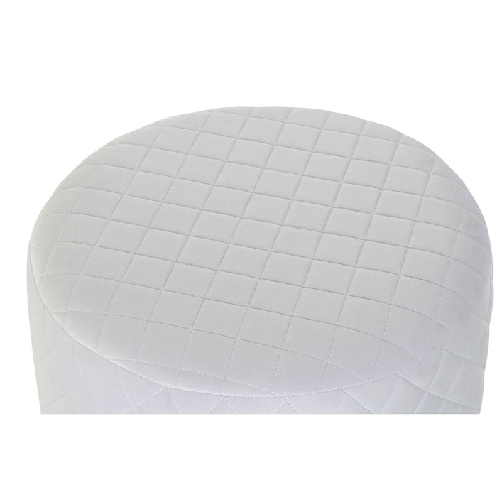 Suport pentru Picioare DKD Home Decor Alb Poliester Lemn MDF (41 x 41 x 41 cm)