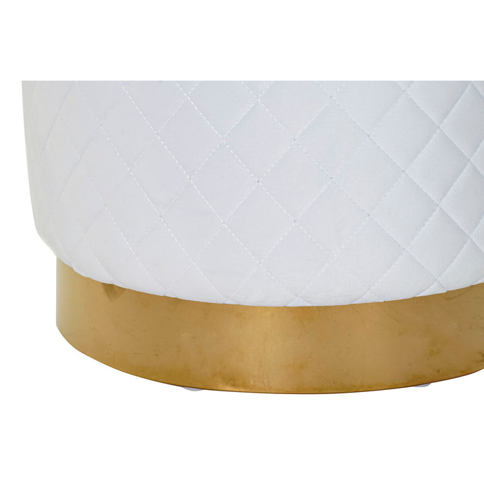 Suport pentru Picioare DKD Home Decor Alb Poliester Lemn MDF (41 x 41 x 41 cm)