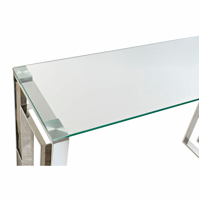 Masa laterală DKD Home Decor Geam Oțel Metalizat Modern (120 x 40 x 78 cm)
