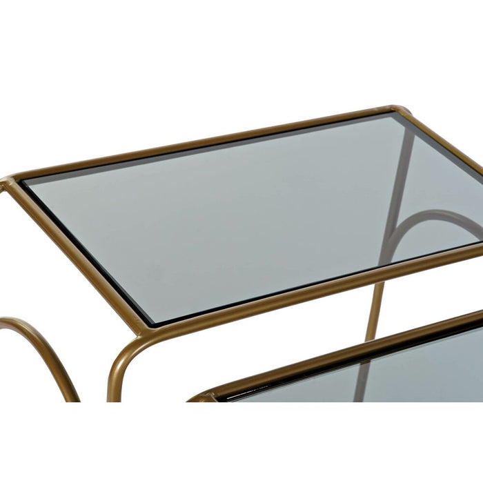 Set de 2 Măsuțe DKD Home Decor Auriu* Metal Geam 55 x 30 x 55 cm