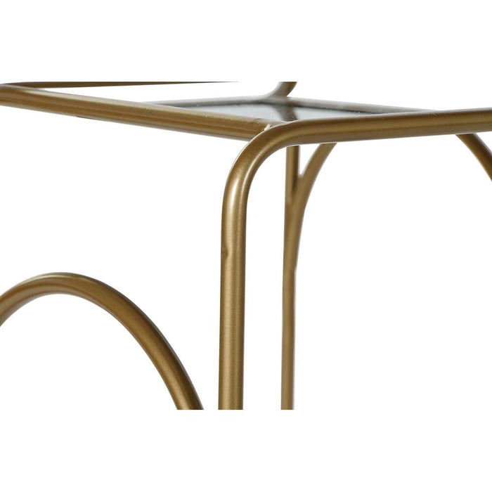 Set de 2 Măsuțe DKD Home Decor Auriu* Metal Geam 55 x 30 x 55 cm