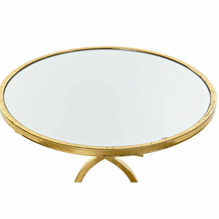 Masa laterală DKD Home Decor Oglindă Auriu* Metal (41 x 41 x 64 cm)