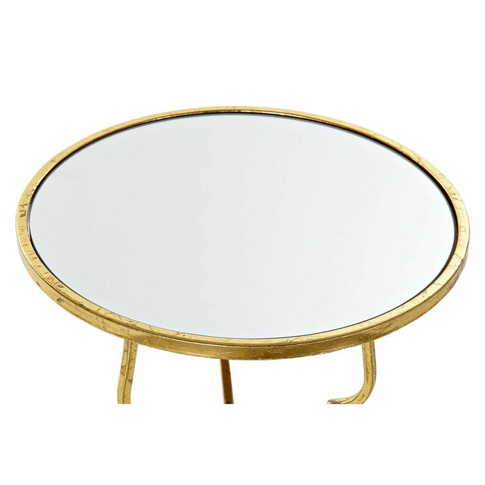 Masa laterală DKD Home Decor Oglindă Auriu* Metal (41 x 41 x 64 cm)