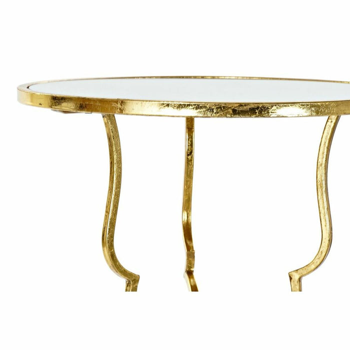 Masa laterală DKD Home Decor Oglindă Auriu* Metal (41 x 41 x 64 cm)