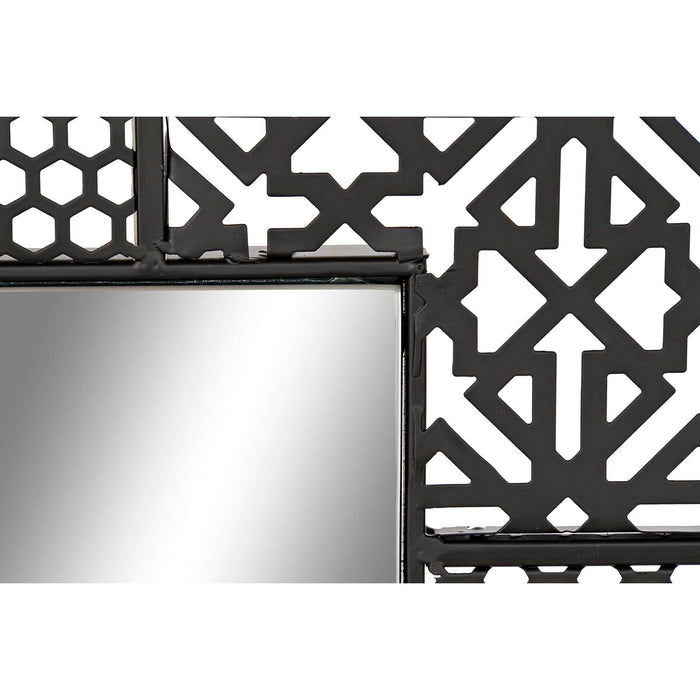 Oglindă de perete DKD Home Decor Oglindă Negru Metal (66 x 1,5 x 92 cm)